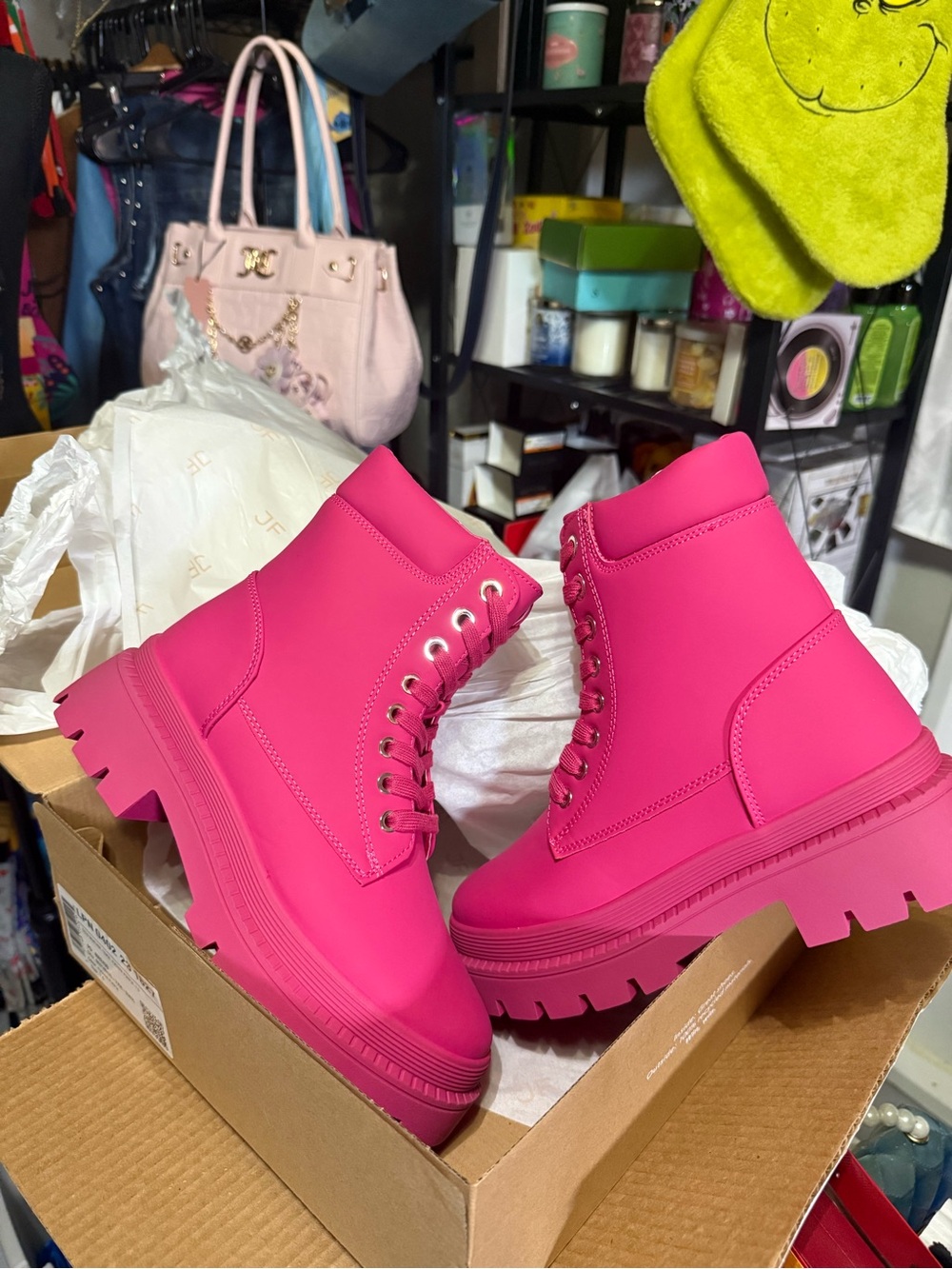 •Tevos• Fuchsia Edition Lace Up Combat Boots - Picture 6 of 8